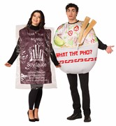 Rasta Imposta Soy Sauce Packet & Pho Noodle Bowl Couples Halloween Costume, Adult One Size 10132