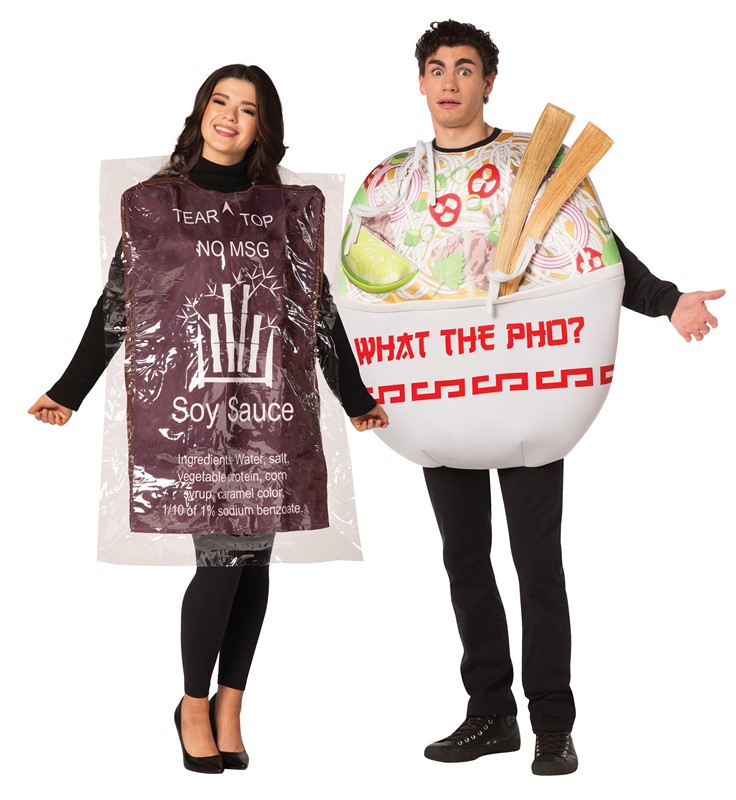 Rasta Imposta Soy Sauce Packet & Pho Noodle Bowl Couples Halloween Costume, Adult One Size 10132