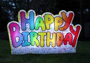 Rasta Imposta Happy Birthday Inflatable Lawn Sign, Lights Up, Indoor Decoration, 9' L x 5''H 19100 View 2