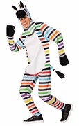 Rasta Imposta Rainbow Zebra Halloween Costume, Adult One Size 7400