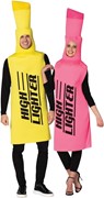 Rasta Imposta Pink & Yellow Highlighter Couple Halloween Costume, Adult One Size 20054