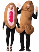 Rasta Imposta Brown Penis and Vagina Couple Halloween Costume, Adult One Size 20083