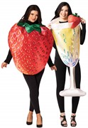 Rasta Imposta Champagne Flute Glass & Get Real Strawberry Couple Halloween Costume, One Size 20089