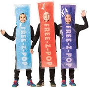 Rasta Imposta 3 Pack Kids FREE-Z Red, Blue & Purple Ice Pop Group Halloween Costume, Child Siz 20092