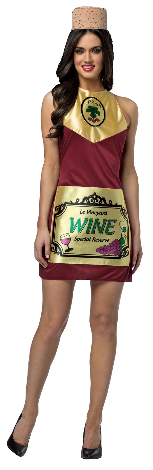 Rasta Imposta Wine Halloween Costume Dress with Hat, Women's Size 2-6 GC6333