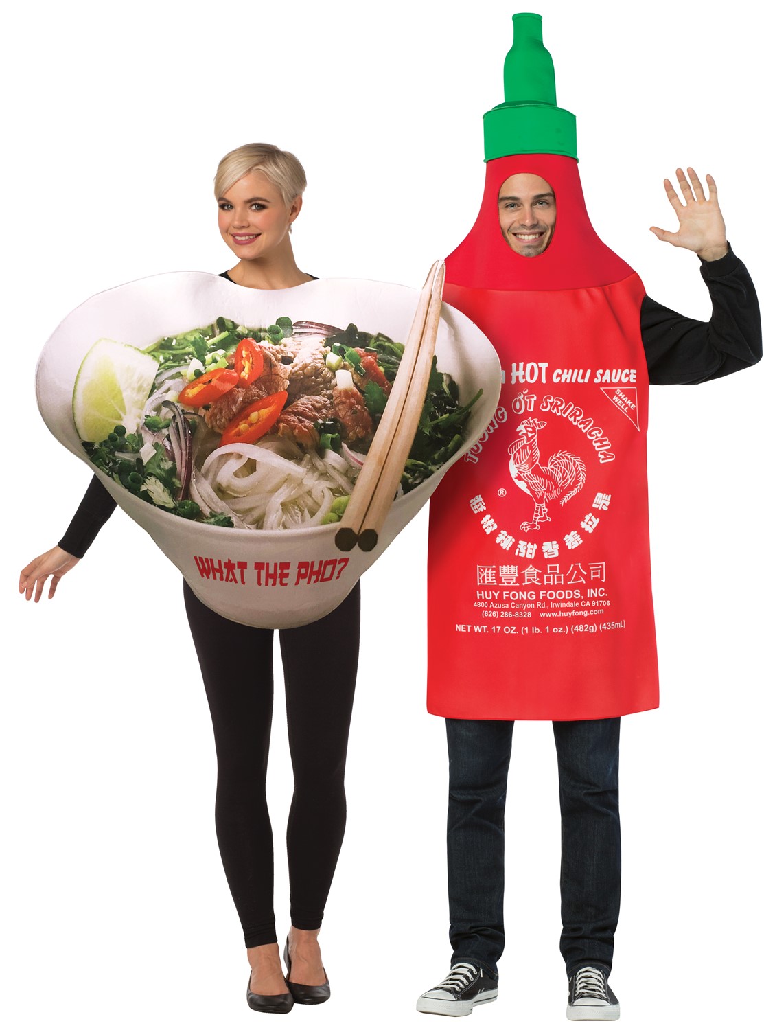 Rasta Imposta Asian Fusion 1 Sriracha & Pho Noodle Bowl Couples Halloween Costume Set 10229