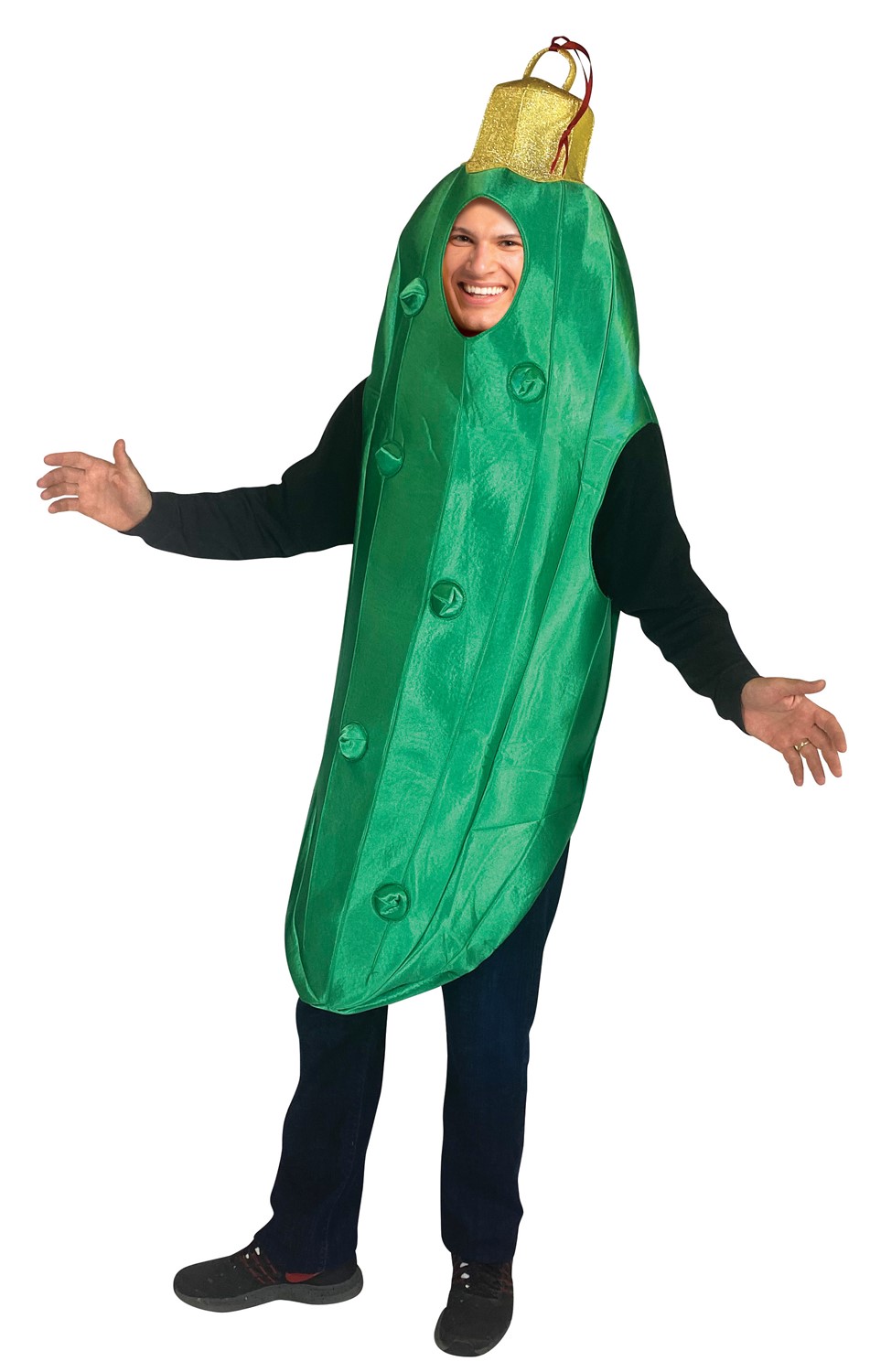 Pensioner pattern Hello Rasta Imposta Christmas Pickle Costume Holiday Dill Dress Up Cosplay  Halloween Costumes, Adult One Size