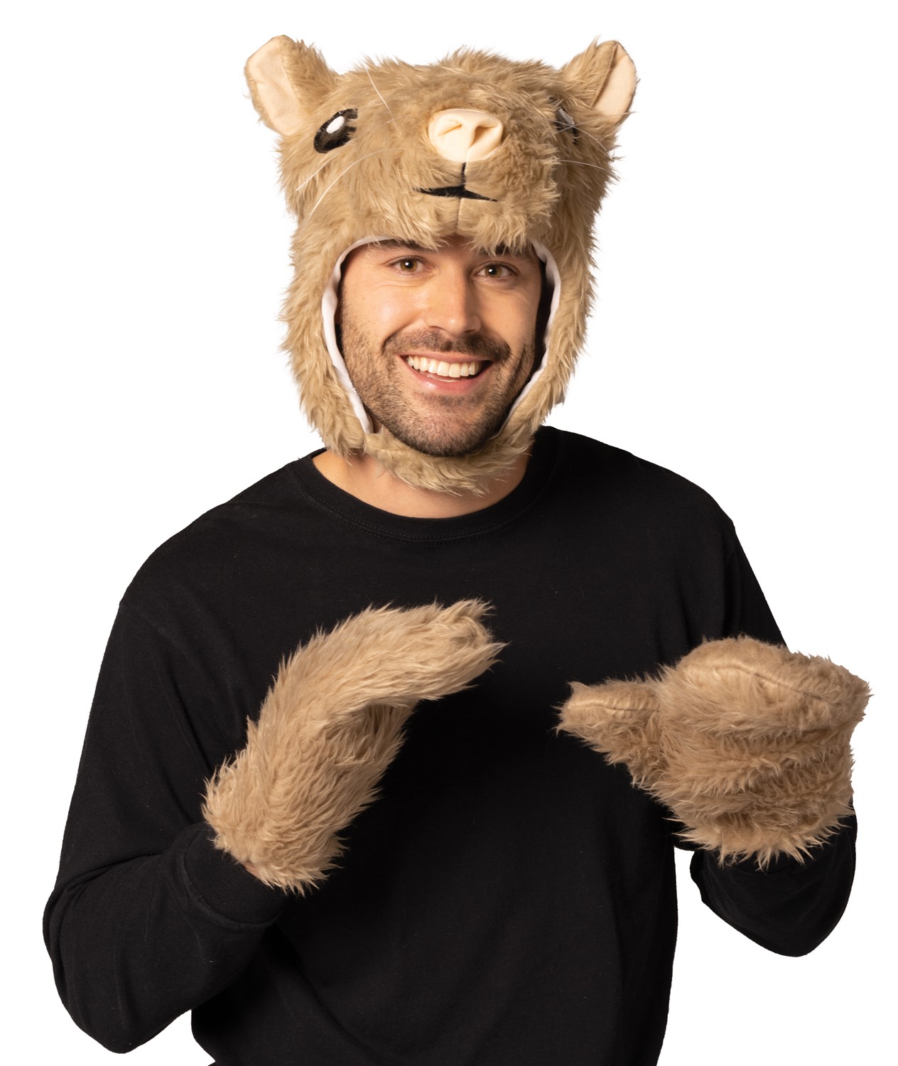 Rasta Imposta Laplander Hamster Head Hat and Gloves Halloween Costume, Adult One Size 5042