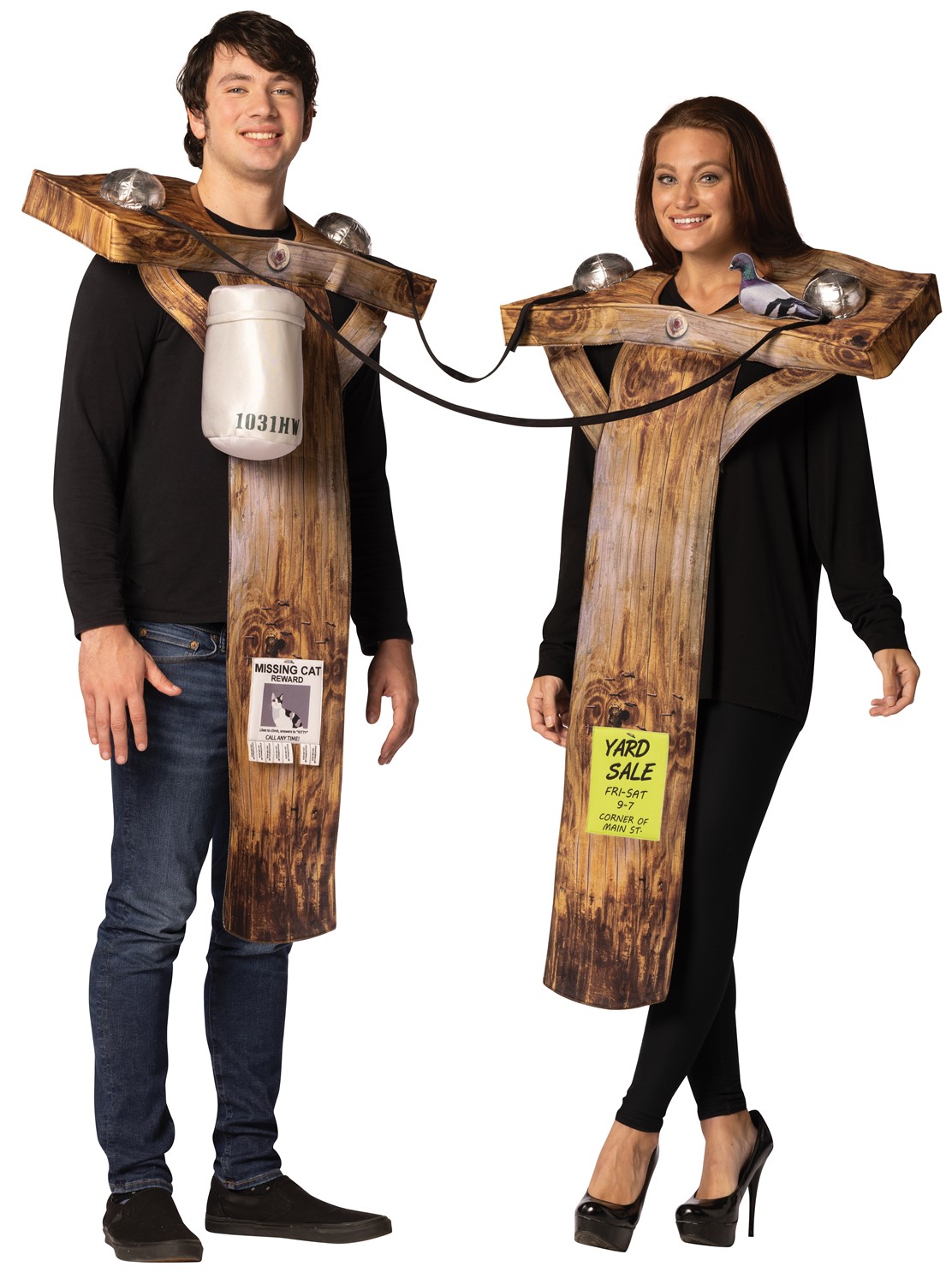 Electric Utility Poles Couples Halloween Costume Adult One Size
