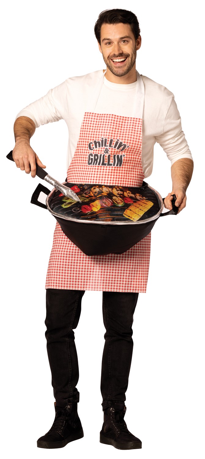 Grill Master Apron w. BBQ Halloween Costume, Adult One Size