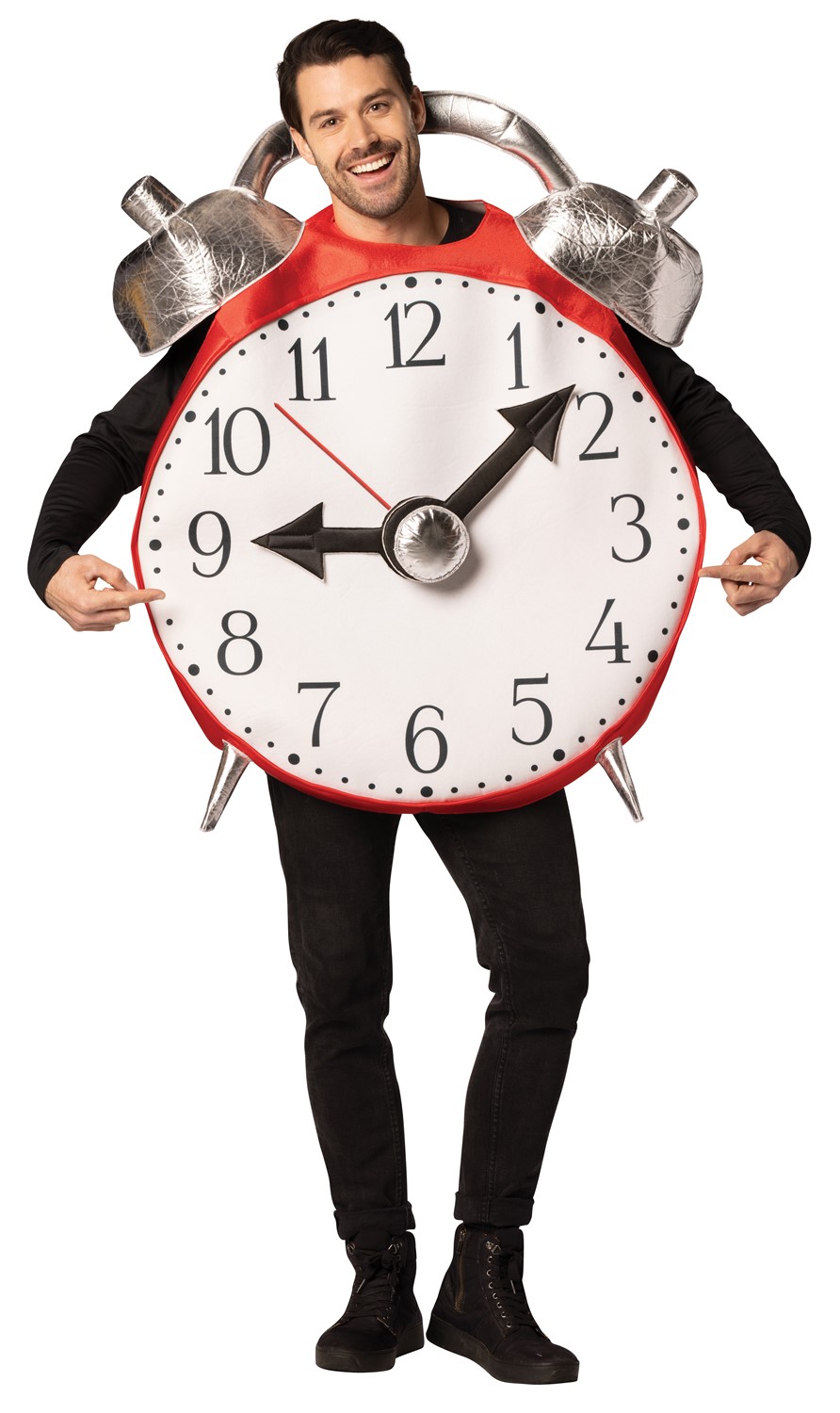 Rasta Imposta Retro Alarm Clock with Bell Adult Costume