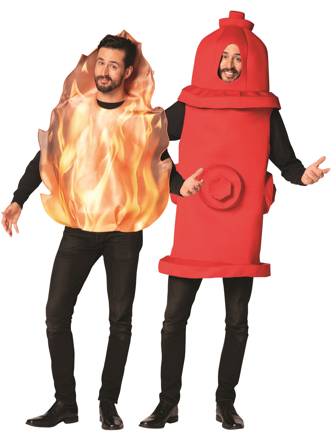 It's Hot Flaming Fire & Hydrant Couples Halloween Costume, Adult