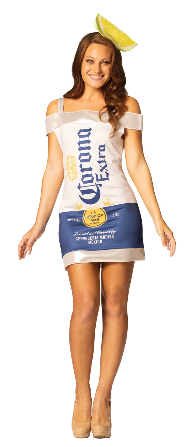 Rasta Imposta Corona Extra Beer Dress Halloween Costume, Women's Size S-M (2-8) R1404-SM