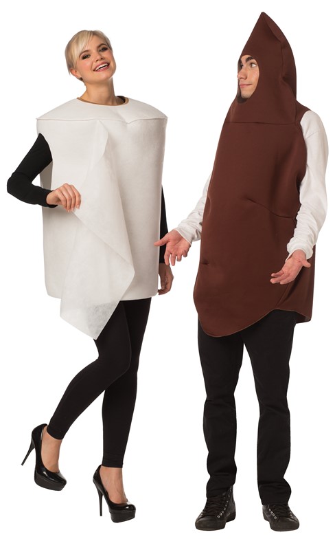 Rasta Imposta Poop and Toilet Paper Couples Halloween Costume, Adult One Size 6200