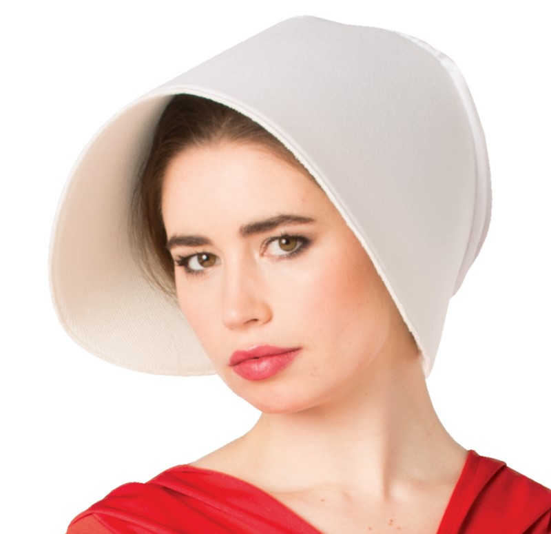 Rasta Imposta Handmaid's White Bonnet with Wide Brim, Adult One Size 7268