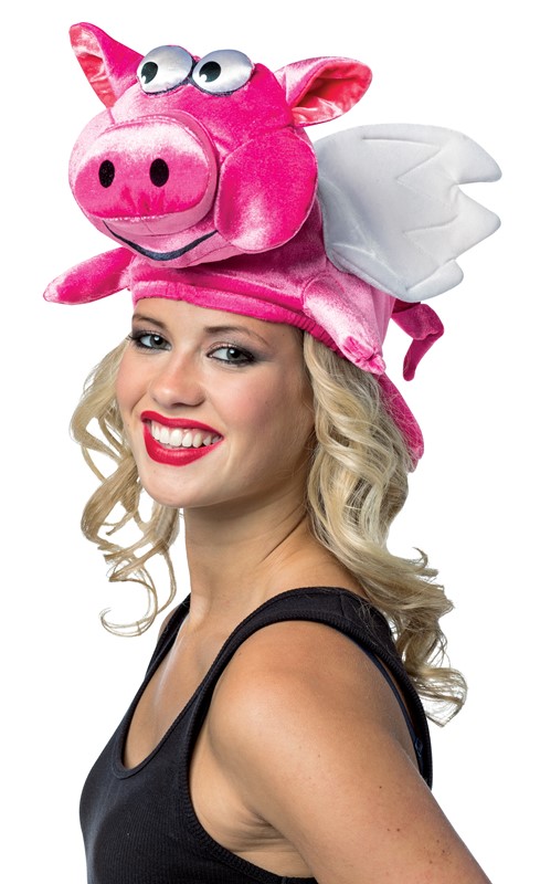 Rasta Imposta Pink Flying Pig with White Wings Hat, Adult GC1530
