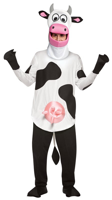Black White Cow Jumpsuit Udders Adults Ladies Unisex Mens Fancy Dress Outfit 