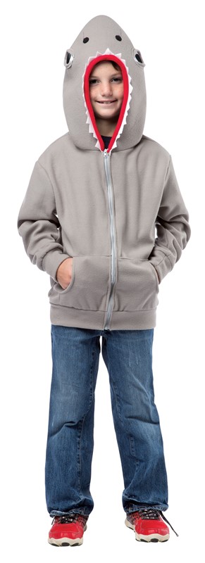 Rasta Imposta Hoodie Shark Zipped Grey Sweatshirt, Child Size 7-10 GC16004710