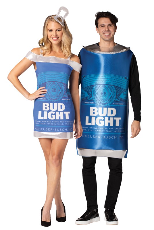 Rasta Imposta Bud Light Beer Can & Bud Light Beer Dress Couples Halloween Costume Set GC10174