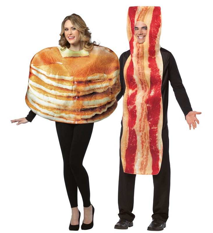 Rasta Imposta Pancakes & Bacon Slice Couples Halloween Breakfast Costume, Adult One Size GC10199