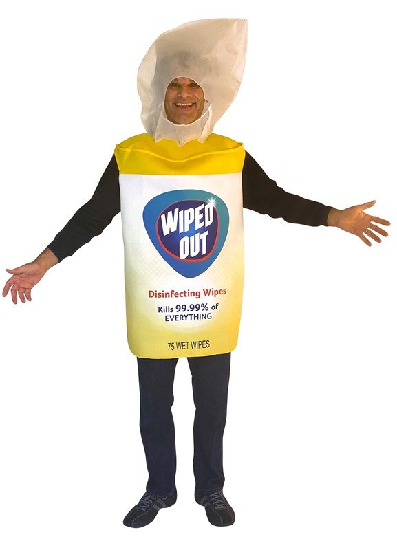 Rasta Imposta Wiped Out! Disinfecting Sanitizer Wipes Halloween Costume, Adult One Size GC5217