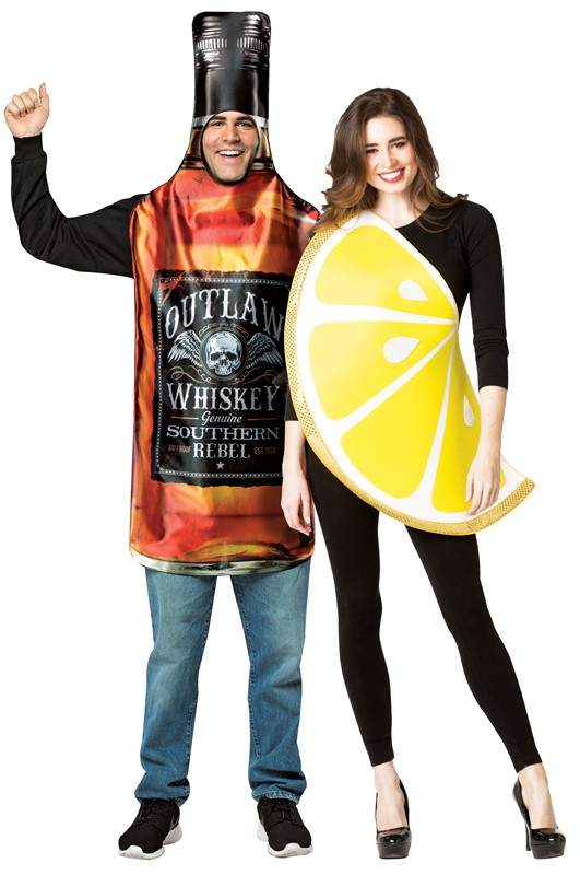 Rasta Imposta Whiskey Sour, Get Real Whiskey & Lemon Slice Couples Halloween Costume Set 10226