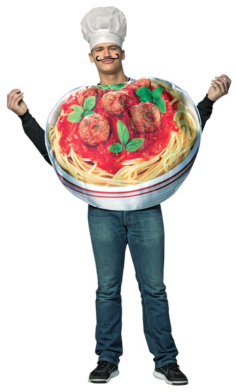 Rasta Imposta Get Real Spaghetti and Meatballs Costume, Adult One Size 6834