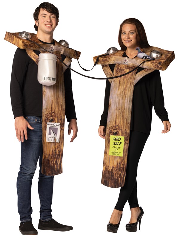Rasta Imposta Electric Utility Poles Couples Halloween Costume, Adult One Size GCR1156