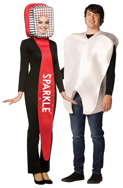 Rasta Imposta Tooth and Toothbrush Halloween Couples Costume, Adult One Size 20045