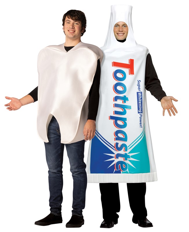 Rasta Imposta Tooth and Toothpaste Halloween Couple Costumes, Adult One Size 20046