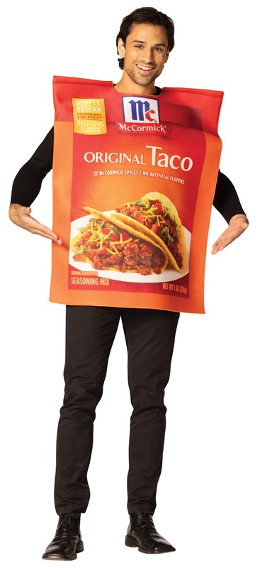 Rasta Imposta McCormick Taco Seasoning Packet Halloween Costume, Adult One Size R1369-OS