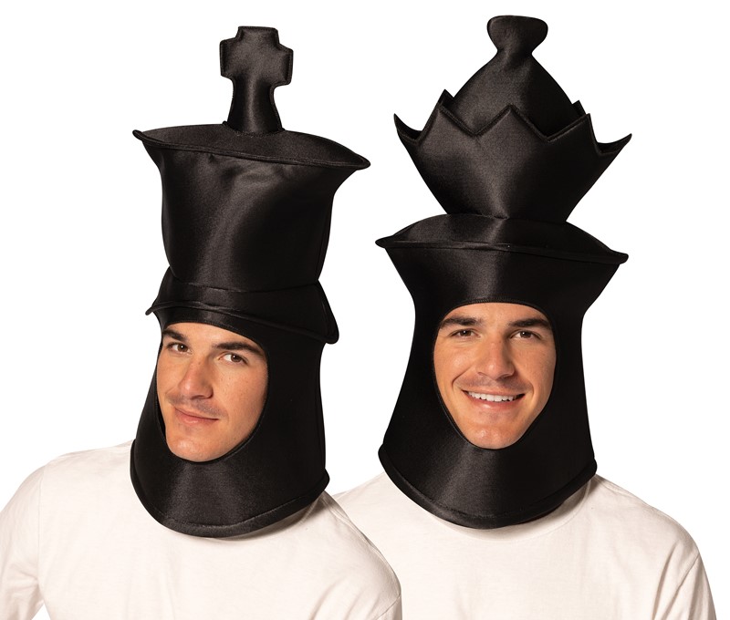 Rasta Imposta Ultimate Deluxe Black King & Queen Chess Headpieces Couple Mask, Adult One Size 20025