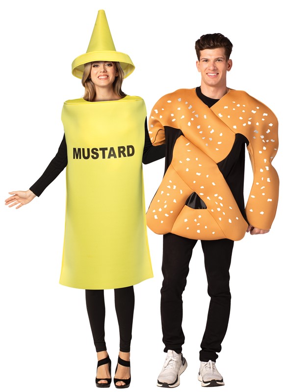 Rasta Imposta Yellow Mustard & Bendable Pretzel Couple Costume, Adult One Size 10162
