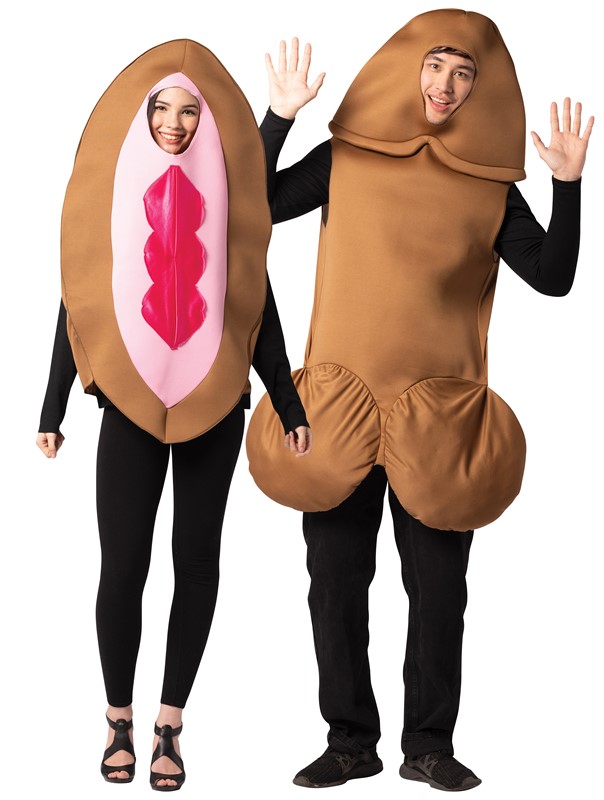 Rasta Imposta Brown Penis and Vagina Couple Halloween Costume, Adult One Size 20083