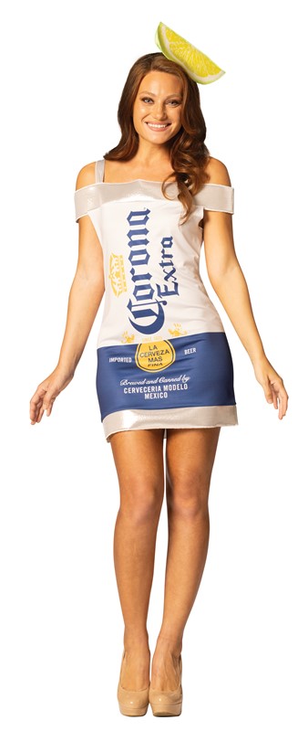 Rasta Imposta Corona Extra Beer Dress Halloween Costume, Women's Size S-M (2-8) R1404-SM