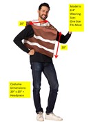 Rasta Imposta Slice of Chocolate Birthday Cake Costume, Adult One Size 1672 View 2