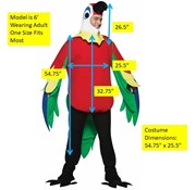 Rasta Imposta Lightweight Parrot Costume, Adult One Size GC327 View 4