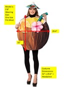 Rasta Imposta Coconut Cocktail Drink Costume, Adult One Size GC1814 View 5