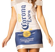 Rasta Imposta Corona Extra Beer Dress Halloween Costume, Women's Size S-M (2-8) R1404-SM View 5
