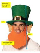 Rasta Imposta Leprechaun Hat with Orange Beard St. Patrick's Day, Adult One Size R1296-OS View 6