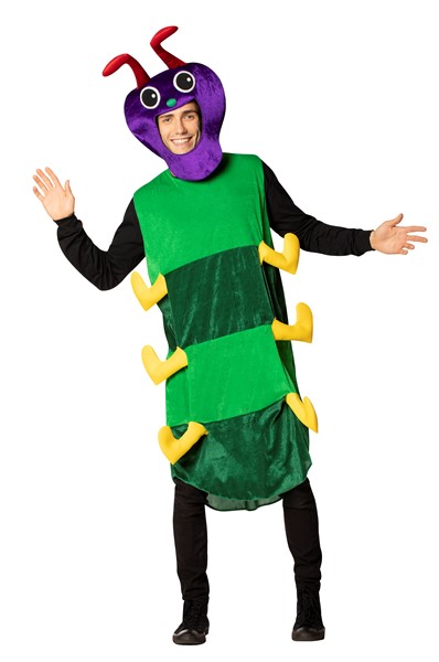 Caterpillar Halloween Costume, Colorful with Headpiece, Adult One Size