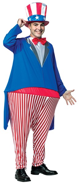 Uncle Sam Hoopster Costume, Adult One Size