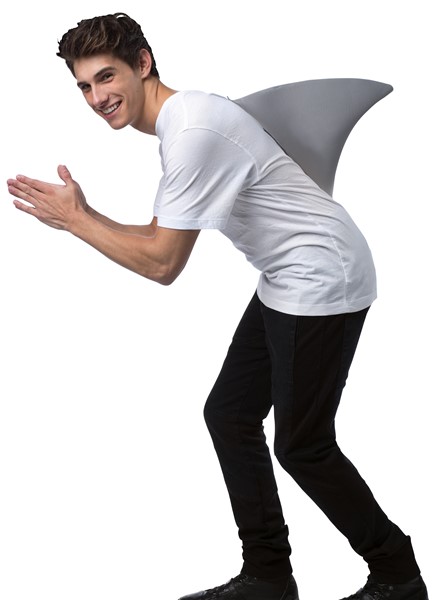 Shark Fin Costume with Safety Pin Attachment, Adult One Size