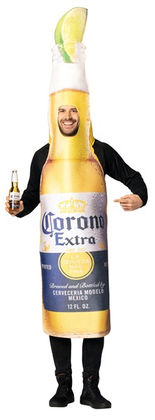 Corona Extra Beer Bottle w. Lime Halloween Costume, Adult One Size