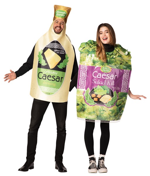 Caesar Salad Bag & Caesar Dressing Couples Halloween Costume, Adult One Size