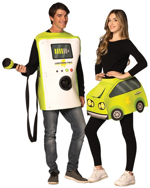 Electric Car & Charger Couple Halloween Costume, Adult One Size