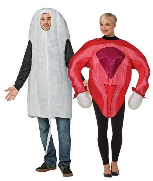 Tampon & Uterus Couples Halloween Costume, Adult One Size