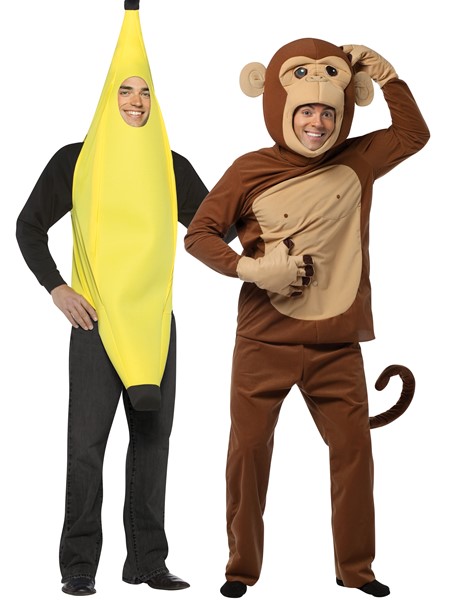 Banana and Monkey Couple Halloween Costume, Adult One Size