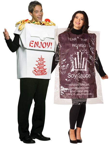 Chinese Food Takeout & Soy Sauce Couple Halloween Costume, Adult One Size
