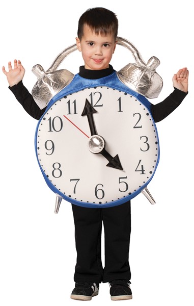 Retro Alarm Clock w. Bell Halloween Costume, Child Size 3-4